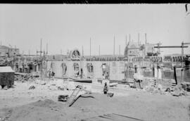 Obras de construcción de la nueva estación de Toledo. Línea Castillejo-Toledo