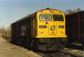 Locomotora diésel - eléctrica 321 - 067 - 1 de la serie 321 - 001 a 080 de RENFE, ex 2167 de la s...