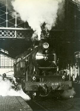 Locomotora de vapor 242 T - 0278 en la estación de Medina del Campo (Valladolid)