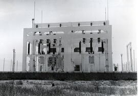 Vista de la subestación eléctrica de la estación de Consolación en la línea de Madrid a Sevilla