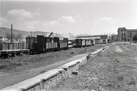 Vagones en la estación de Pamplona