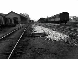 Estación de Monforte. Playas y vías, y material estacionado