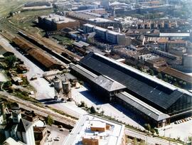 Vistas exteriores del Museo del Ferrocarril de Madrid. Operación anchoa