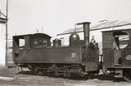 Locomotora de vapor 030 T nº 27, fabricada por la Société Franco Belge en 1924 con nº de fábrica ...