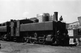 Material rodante del Ferrocarril de Langreo en la estación de Gijón