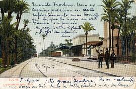 Estación de Elche de la línea de Alicante a Murcia de la Compañía de los Ferrocarriles Andaluces