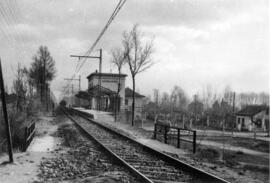 Edificio de viajeros de la estación de La Florida - Moguda en la línea de Barcelona a Sant Joan d...