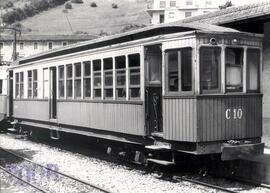 Coche remolque C - 10 del Ferrocarril de San Sebastián a la Frontera Francesa (Hendaya) de vía es...