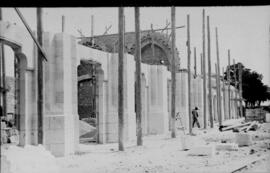 Obras de construcción de la nueva estación de Toledo. Línea Castillejo-Toledo