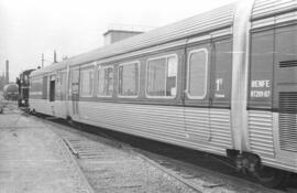 Pruebas con el Catalán - Talgo, Talgo III RD, en la fábrica de Macosa en Barcelona, realizadas co...