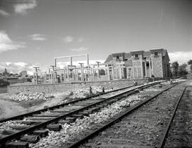 Subestación de Astorga en construcción en la línea de Palencia a La Coruña