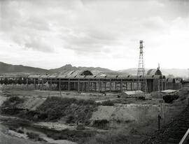 Depósito de vapor y tracción eléctrica de la estación de Miranda de Ebro de la línea de Madrid a ...