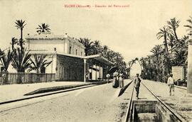 Estación de Elche de la línea de Alicante a Murcia de la Compañía de los Ferrocarriles Andaluces