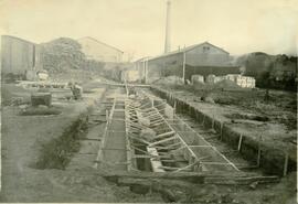 Nuevos talleres de material fijo, en la estación de Valladolid - Campo Grande. Línea de Madrid a ...