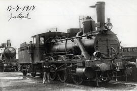 Locomotora de vapor nº 1477 "Ataquines" de Norte en Játiva, con rodaje 030, procedente ...