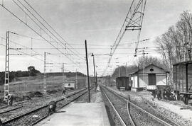 Estación de Cardedeu, lado Granollers, de la línea de Barcelona a la Frontera, también llamada Ba...