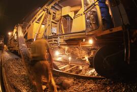 Renovación de vía en el túnel de Sabadell