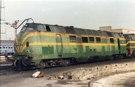 Locomotora diésel hidromecánica 340 - 007 - 4 de la serie 340 - 001 a 032 de RENFE, ex. 4007 de l...