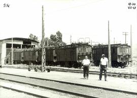 Locomotoras eléctricas trifásicas nº 1 y 7 fabricadas por la compañía suiza Brown Boveri & Ci...