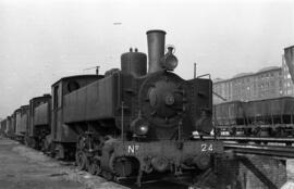 Locomotora de vapor nº 24 de rodaje 030 T, fabricada por Haine St. Pierre en 1906, del Ferrocarri...