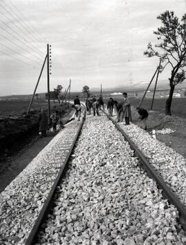 Puntos kilométricos de la línea de vía única. Línea de Bobadilla a Granada