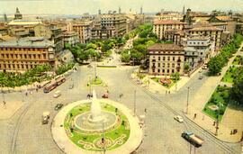 Vista panorámica aérea de la plaza de Basilio Paraíso de Zaragoza