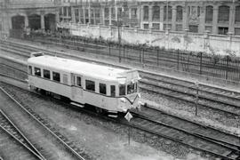 Automotor térmico diésel Ganz de la serie 9155 a 9156 de RENFE, ex Norte serie WMD. 31 y WMD. 32 ...