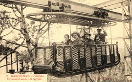 Ferrocarril aéreo o Teleférico del Tibidabo en Barcelona