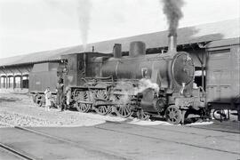 Locomotora de vapor 231 y vagón Transfesa