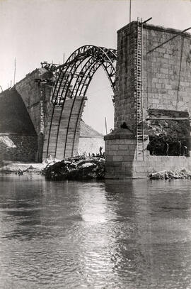 Reconstrucción del puente del Águeda en la línea de Salamanca y Fuentes de Oñoro km 87,304