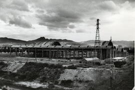 Vista general de los depósitos de Tracción eléctrica y de Vapor de la estación de Miranda de Ebro...