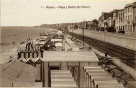 Playa y baños del Carmen en Masnou (Barcelona)