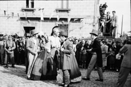 Tren del Centenario del Ferrocarril en España 1848-1948, que partió de la Exposición situada en e...