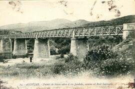 Puente metálico o viaducto sobre el río Jándula en Andújar