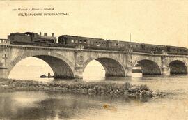 Puente Internacional de Irún de la línea de Madrid a Irún o Madrid a Hendaya de la Compañía del N...