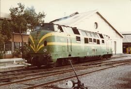 Locomotora diésel hidromecánica 340 - 023 - 1 de la serie 340 - 001 a 032 de RENFE, ex. 4023 de l...