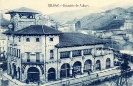 Vista general de la estación de los ferrocarriles vascongados de Bilbao, también denominada estac...