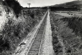 Vista de la revisión integral de vía entre Cardedeu y Llinás en el km 146,300 de la línea de Tarr...