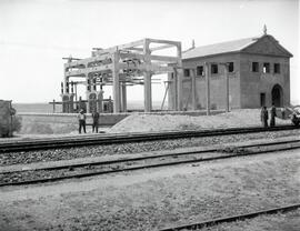 Subestación de Jabalquinto en construcción. Línea de Manzanares a Cordoba