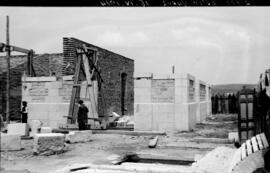 Obras de construcción de la nueva estación de Toledo. Línea Castillejo-Toledo