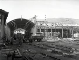 Depósito de Material y Tracción de la estación de Oviedo en construcción