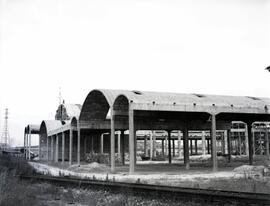 Depósito de vapor y tracción eléctrica de la estación de Miranda de Ebro de la línea de Madrid a ...