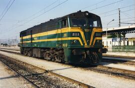 Locomotora diésel - eléctrica 321 - 011 - 9 de la serie 321 - 001 a 080 de RENFE, ex 2111 de la s...