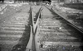 Depósito de vapor y tracción eléctrica de la estación de Miranda de Ebro de la línea de Madrid a ...