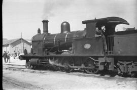 Locomotora de vapor nº 13 de la Compañía de los Ferrocarriles Andaluces en la estación de Algecir...