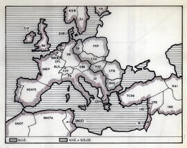 Mapa con las diferentes compañías ferroviarias europeas
