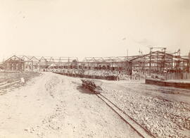 Cochera para veinte locomotoras de la estación definitiva de Zaragoza - Campo del Sepulcro en la ...