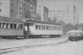 Composición de coches de viajeros en la estación de Madrid-Goya de la línea Madrid a Almorox de v...