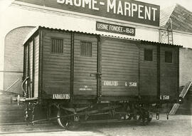 Vagón cerrado Gf 2560 de Andaluces, fabricado por Baume y Marpent en 1903