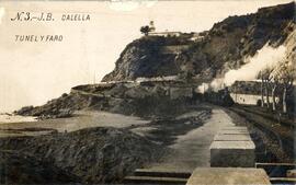 Túnel de la línea de Barcelona a la Frontera y Faro de Calella